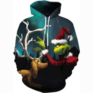 Christmas Hoodies - Funny Santa Reindeer Pullover Hoodie