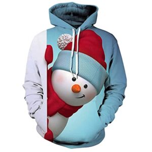 Christmas Hoodies - Hiding Snowman 3D Print Pullover Hoodie