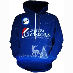 Christmas Hoodies - Merry Christmas Blue Pullover Hoodie