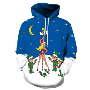 Christmas Hoodies - Super Funny Happy Christmas Naughty Icon Green 3D Hoodie