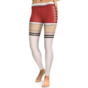 Christmas Leggings - Women 3D Xmas Theme White-red Legging
