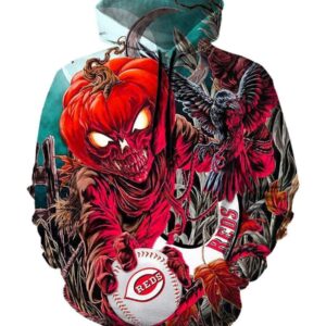 Cincinnati Reds Halloween Hoodies - Pullover Red Hoodie