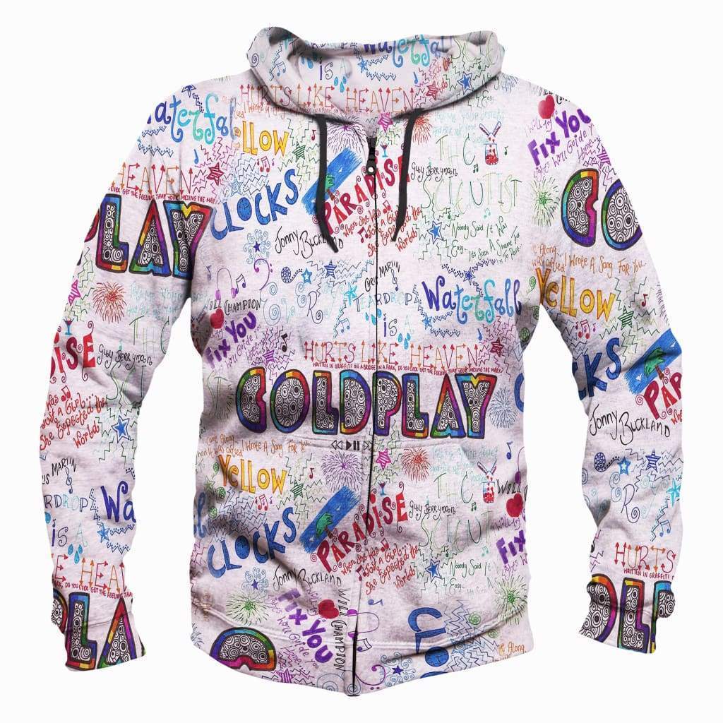 Coldplay Hoodie - Pullover White Hoodie
