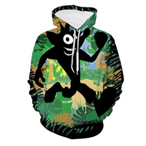 Crash Bandicoot Hoodies - Black Crash Bandicoot 3D Print Pullover Sweatshirt