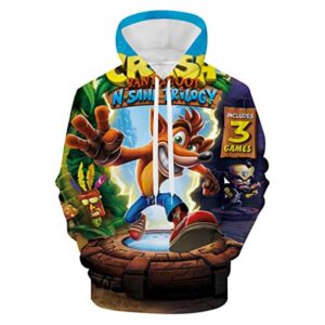 Crash Bandicoot Hoodies - Crash Bandicoot  N. Sane Trilogy 3D Print Pullover Sweatshirt