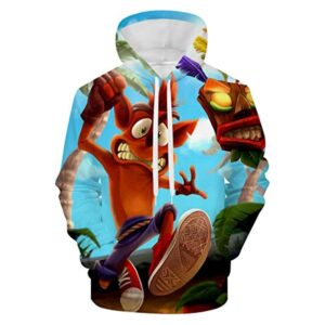 Crash Bandicoot Hoodies - Running Crash Bandicoot 3D Print Pullover Sweatshirt