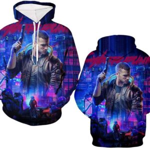 Cyberpunk 2077 Hoodie - 3D Print Unisex Patterned Pullover Sweatshirt