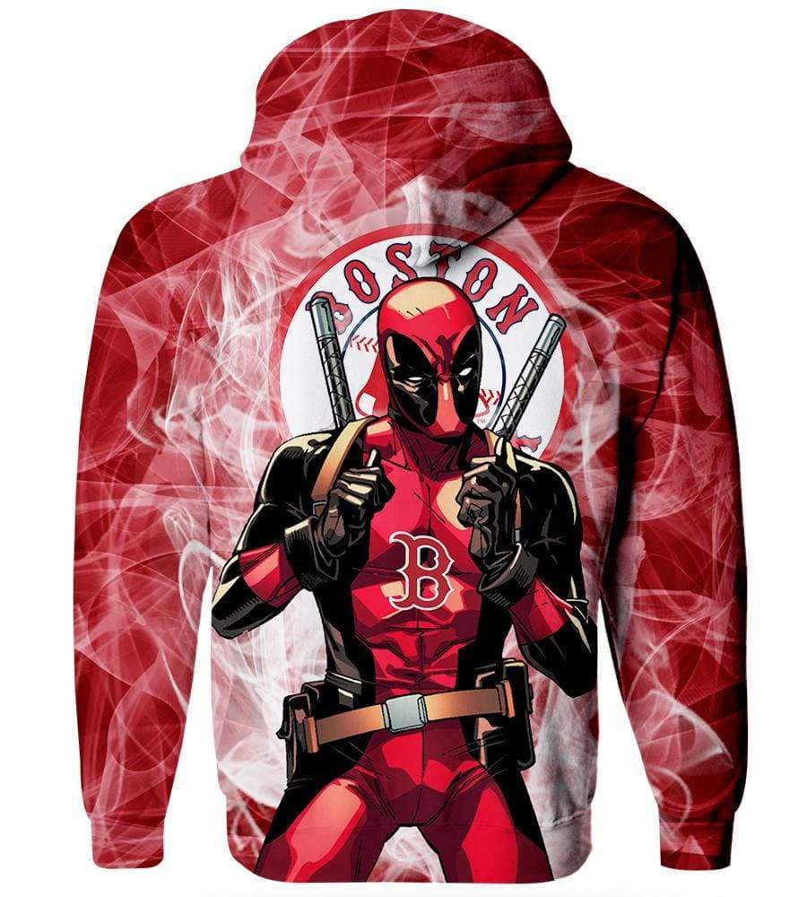Deadpool Boston Red Sox - Pullover Red Hoodie - Image 2