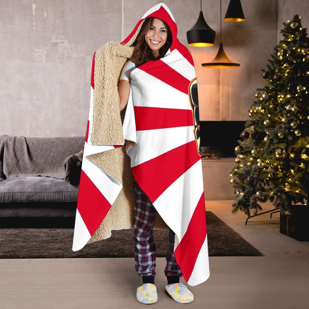 Deadpool Hooded Blanket - Hey Yo White And Red Blanket - Image 5