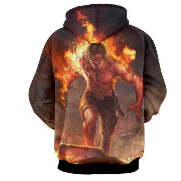 Ace On Fire 3D Printed Hoodie One Piece - Image 2