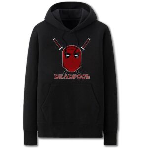 Deadpool Hoodies - Solid Color Cool Deadpool Mercenary Fleece Hoodie