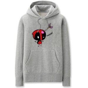 Deadpool Hoodies - Super Cute Solid Color Deadpool Cartoon Style Funny Fleece Hoodie