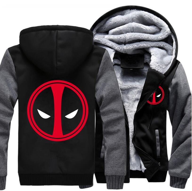 Deadpool Jackets - Solid Color Deadpool Movie Series Deadpool Fleece Jacket - Image 3