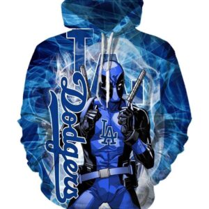Deadpool Los Angeles Dodgers Hoodies - Pullover Blue Hoodie