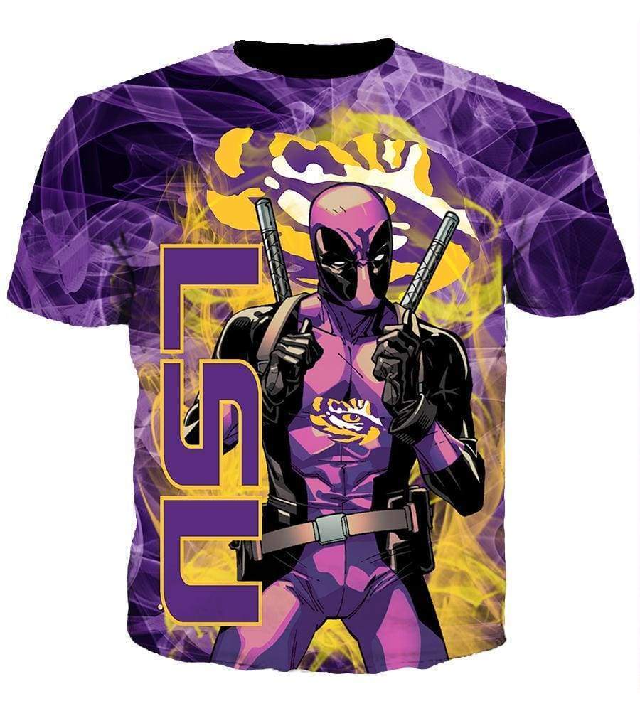 Deadpool lsu Tigers Hoodies - Pullover Purple Hoodie - Image 4