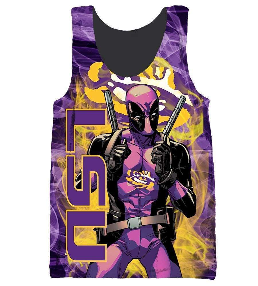 Deadpool lsu Tigers Hoodies - Pullover Purple Hoodie - Image 5