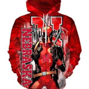 Deadpool  Nebraska Cornhuskers Hoodies - Pullover Red Hoodie
