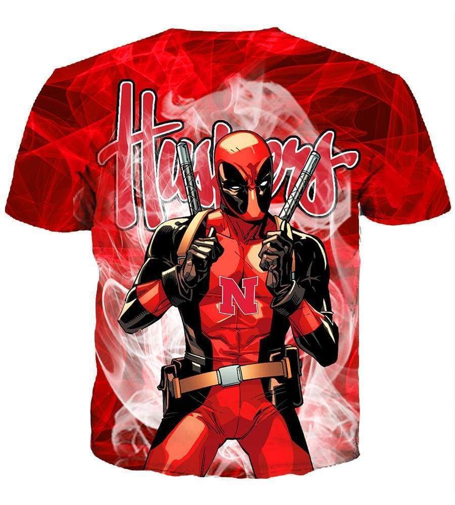 Deadpool Nebraska Cornhuskers Hoodies - Pullover Red Hoodie - Image 8