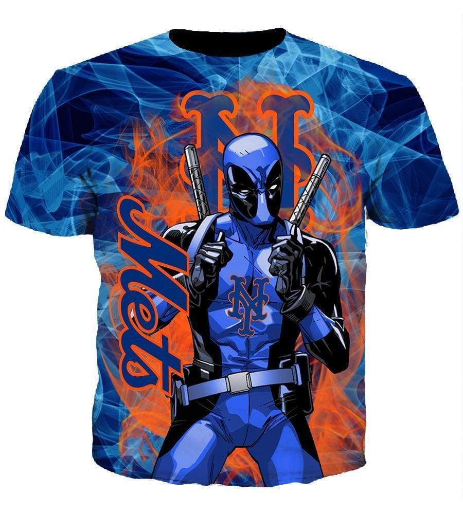 Deadpool New York Mets Hoodies - Pullover Orange Hoodie - Image 7