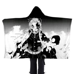 Demon Slayer 3D Printed Flannel Hooded Blanket