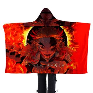 Demon Slayer 3D Printed Flannel Hooded Blanket