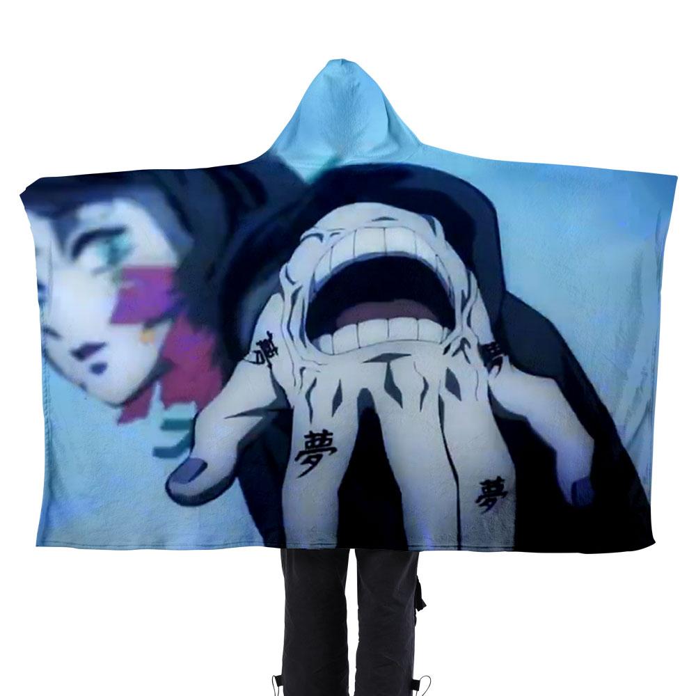 Demon Slayer 3D Printed Flannel Hooded Blanket