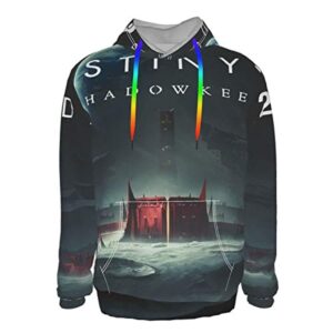 Destiny 2 Hoodies - Destiny 2 Forsaken 3D Print Grey Pullover Drawstring Hoodie