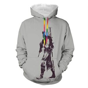 Destiny 2 Hoodies - Destiny 2 Forsaken Cayde 6 Grey 3D Print Pullover Drawstring Hoodie
