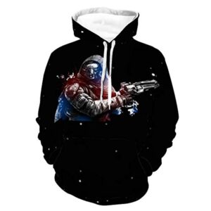 Destiny 2 Hoodies - Destiny 2 Forsaken Hunter Black 3D Print Pullover Drawstring Hoodie