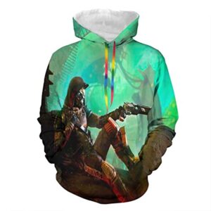 Destiny 2 Hoodies - Destiny 2 Forsaken Hunter Green 3D Print Pullover Drawstring Hoodie