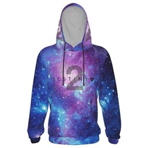 Destiny 2 Hoodies - Destiny 2 Forsaken Purple Starry 3D Print Pullover Drawstring Hoodie