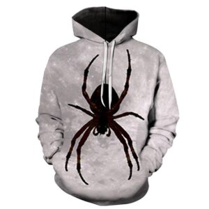 Devil Black Spider Print Halloween Hoodie