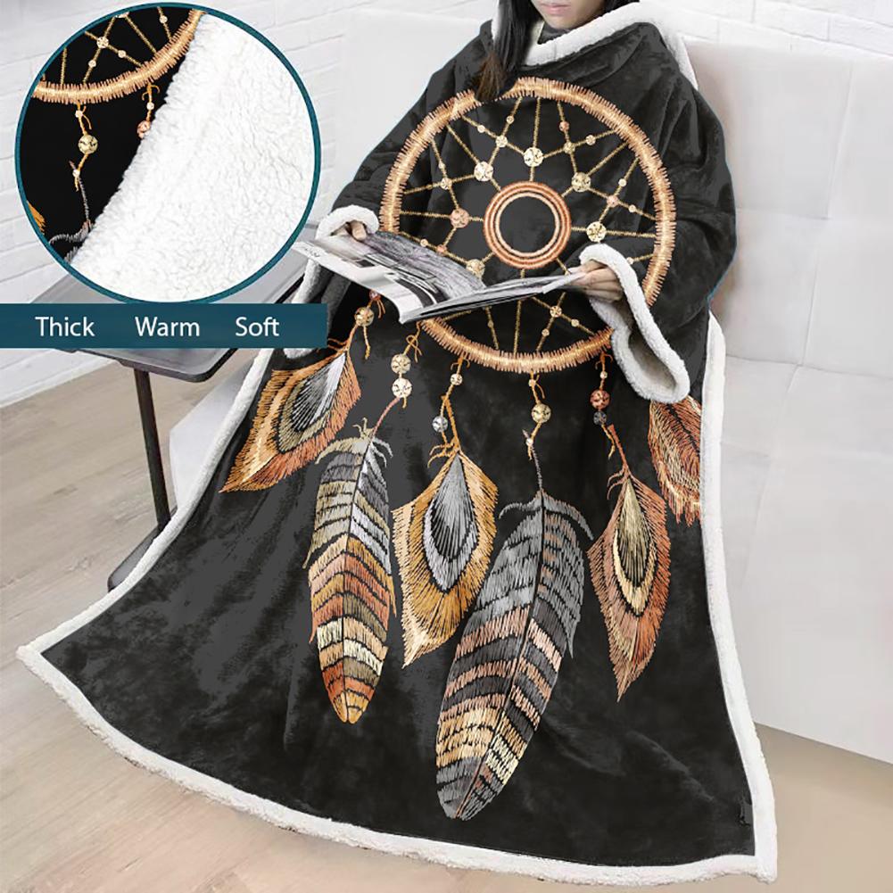 Digital Printed Blanket Dream Catcher - Blanket Robe With Sleeves - Image 43