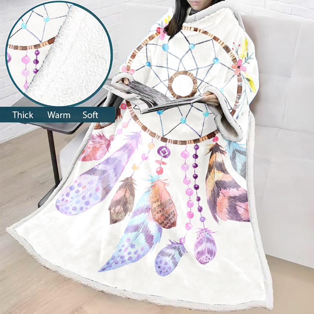 Digital Printed Blanket Dream Catcher - Blanket Robe With Sleeves - Image 47