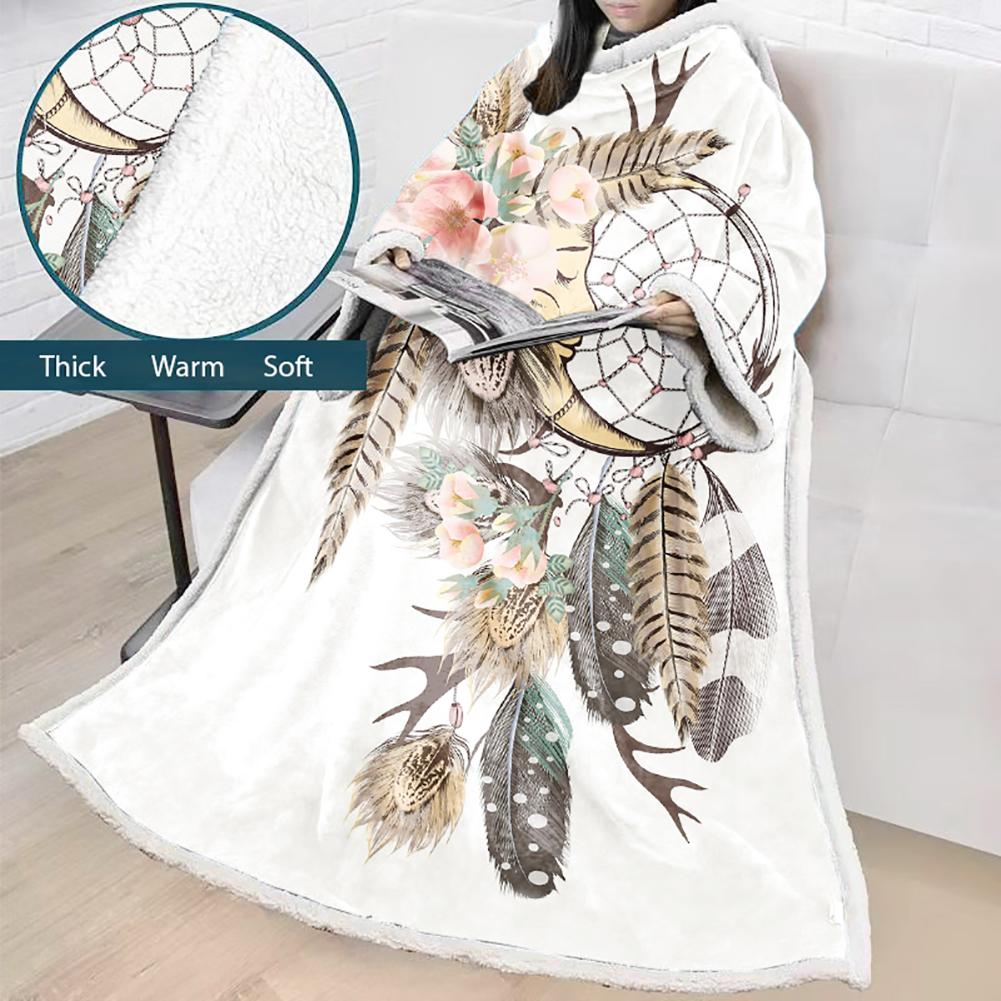Digital Printed Blanket Dream Catcher - Blanket Robe With Sleeves - Image 49