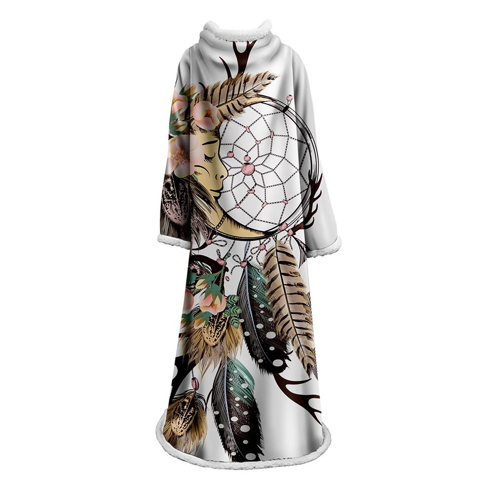 Digital Printed Blanket Dream Catcher - Blanket Robe With Sleeves - Image 50