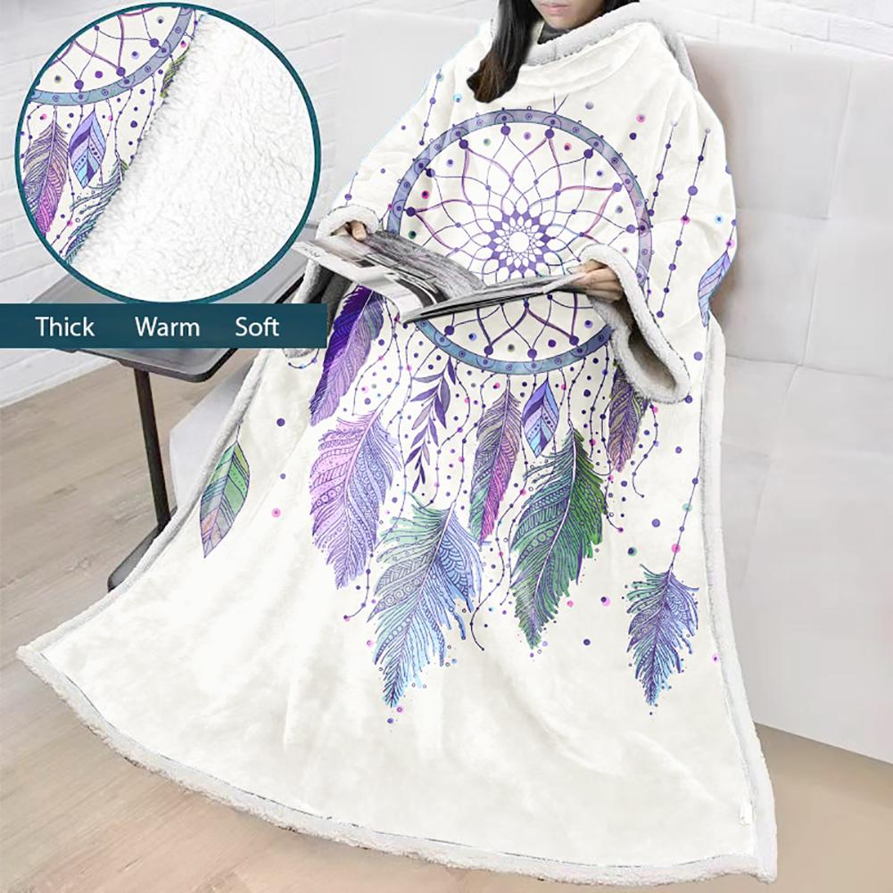 Digital Printed Blanket Dream Catcher - Blanket Robe With Sleeves - Image 55