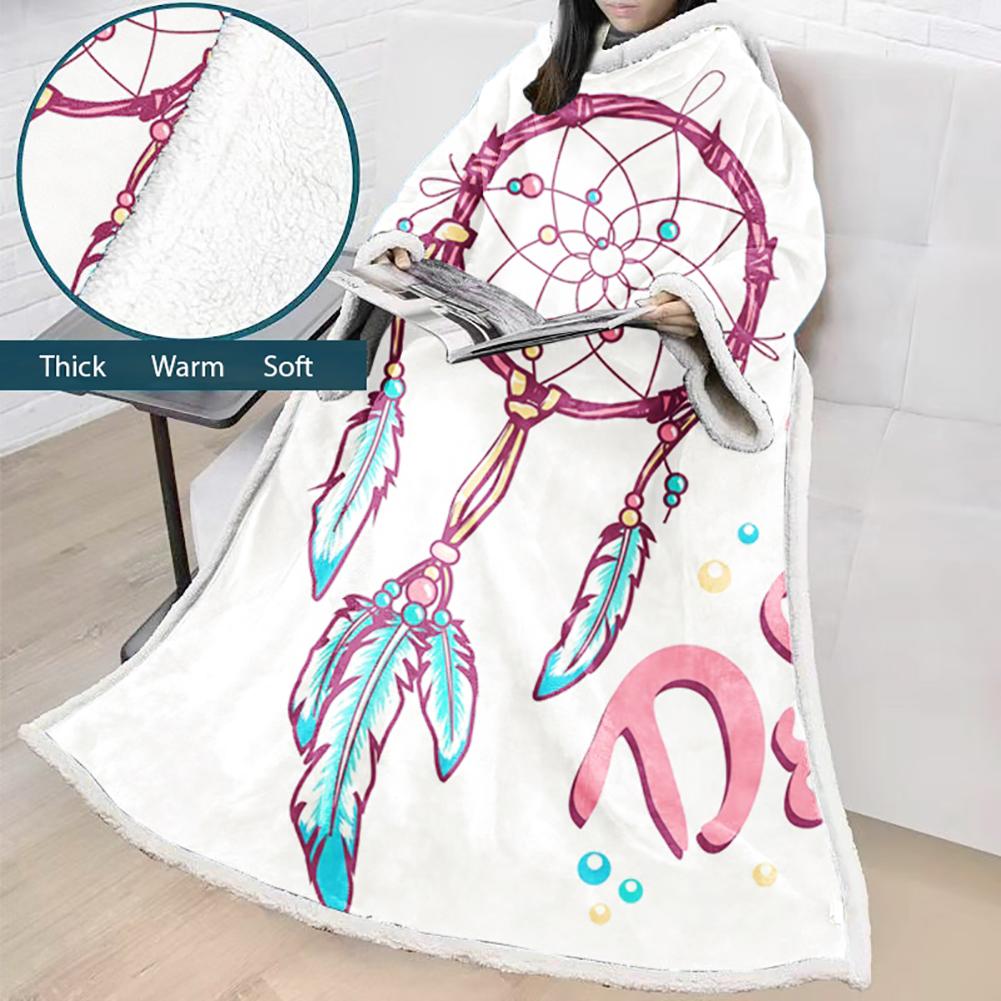 Digital Printed Blanket Dream Catcher - Blanket Robe With Sleeves - Image 65