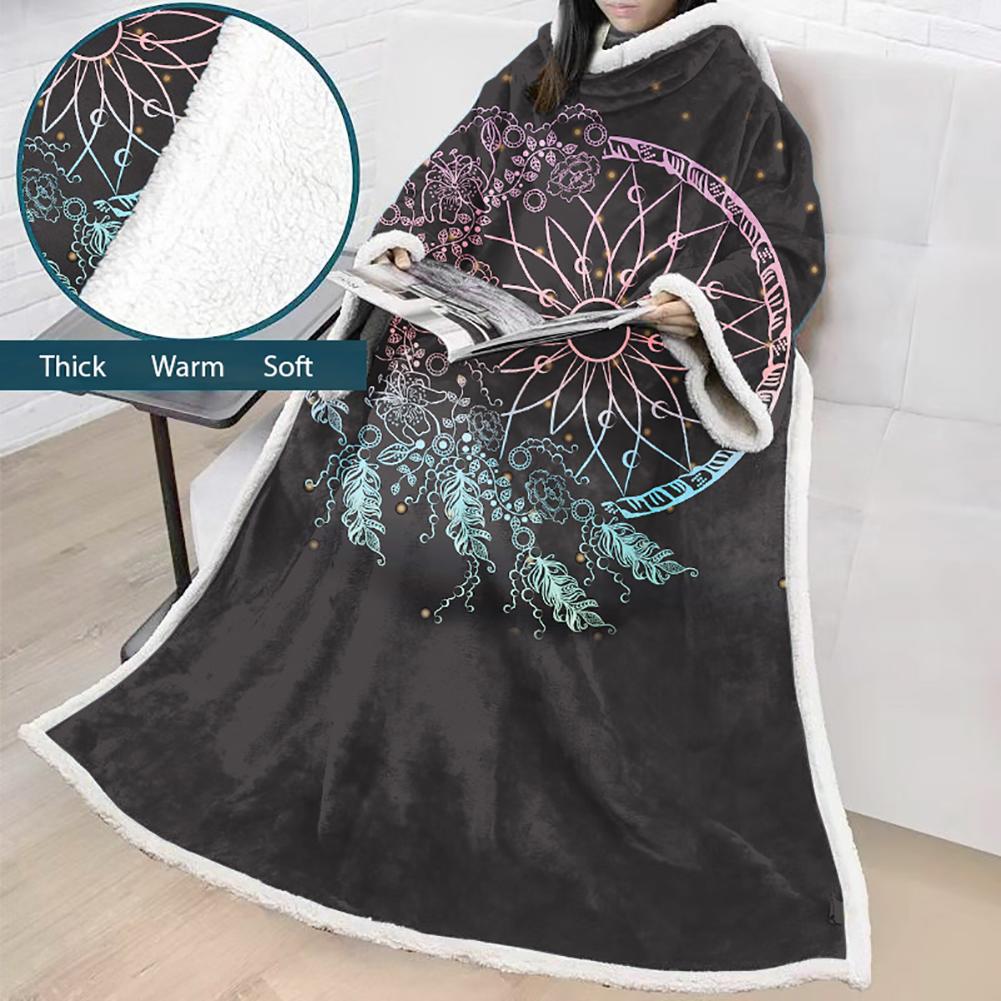 Digital Printed Blanket Dream Catcher - Blanket Robe With Sleeves - Image 3
