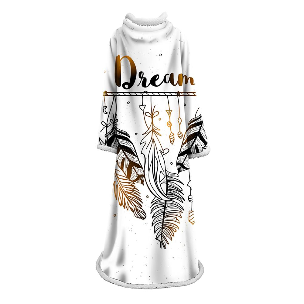 Digital Printed Blanket Dream Catcher - Blanket Robe With Sleeves - Image 6