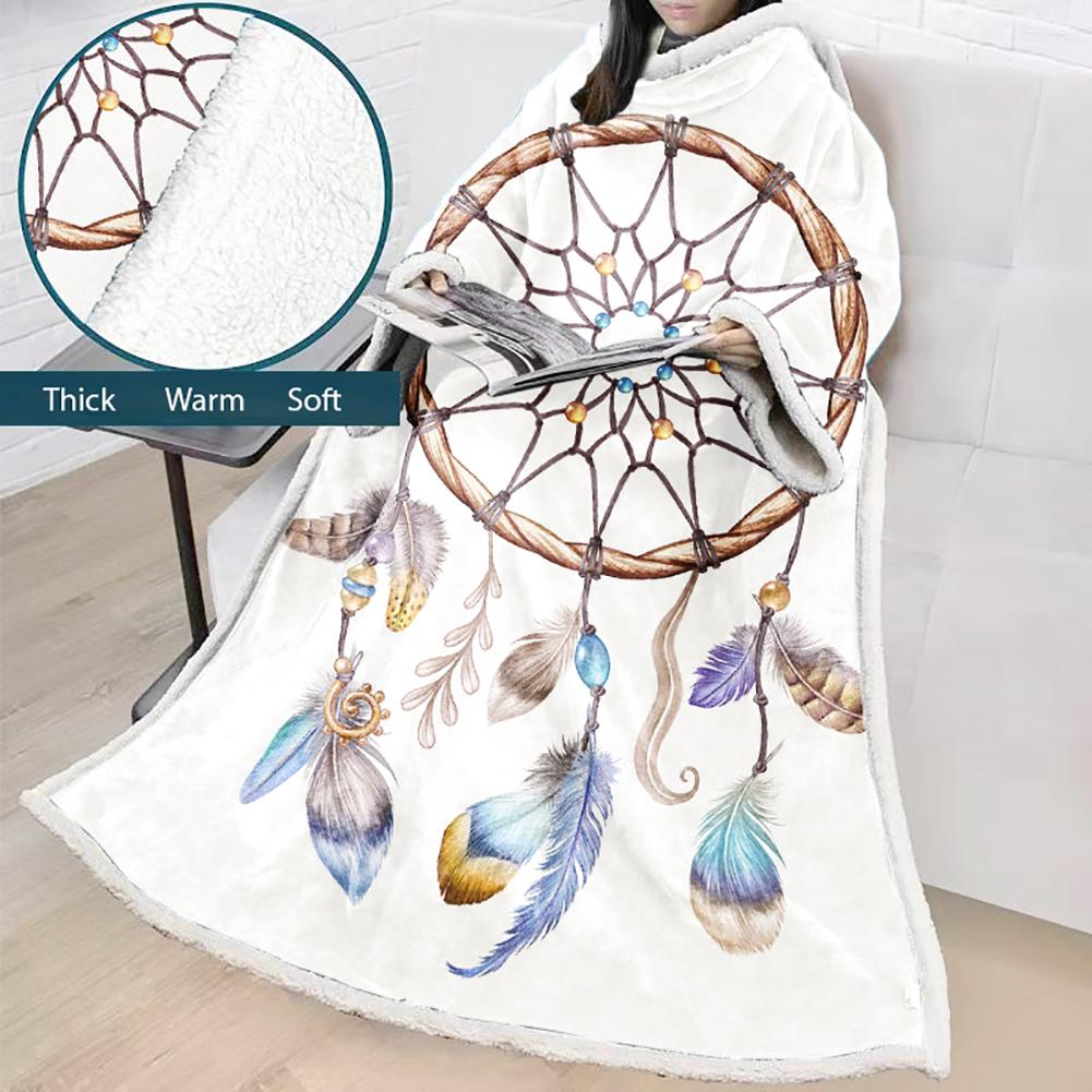 Digital Printed Blanket Dream Catcher - Blanket Robe With Sleeves - Image 9
