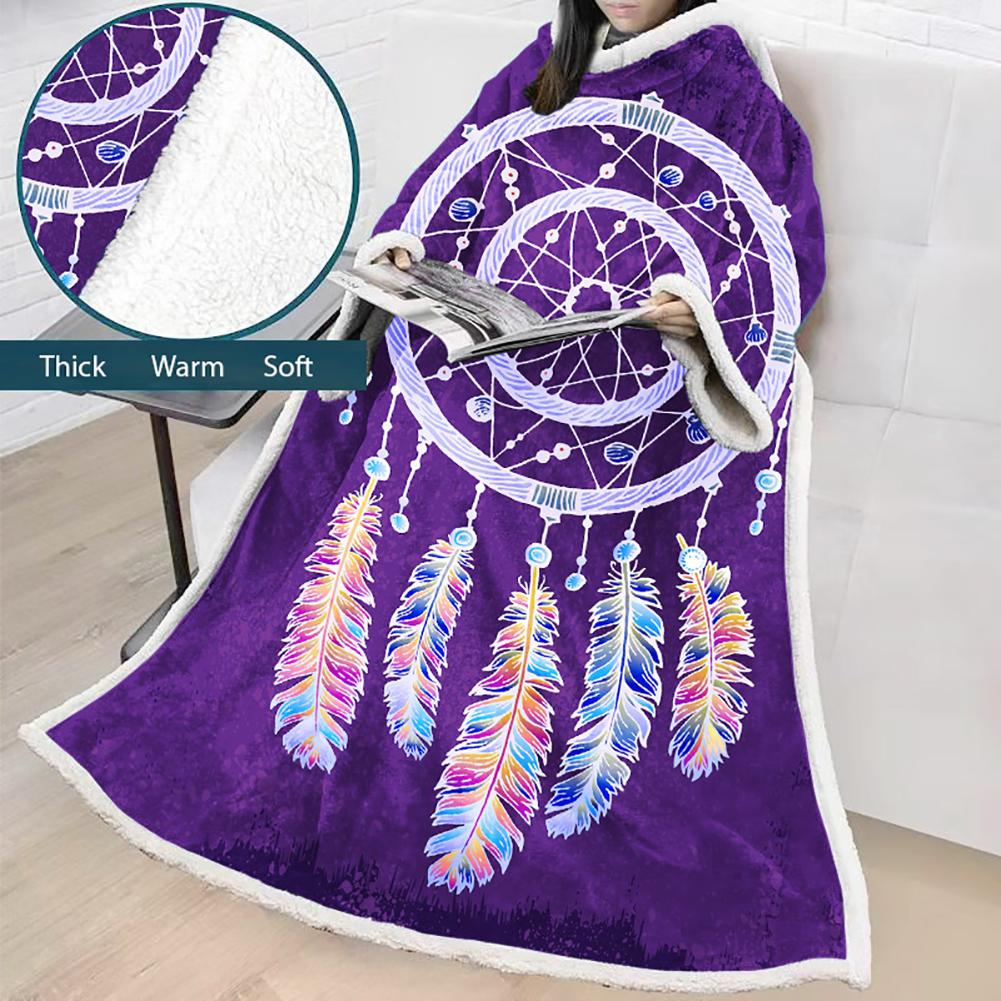 Digital Printed Blanket Dream Catcher - Blanket Robe With Sleeves - Image 19