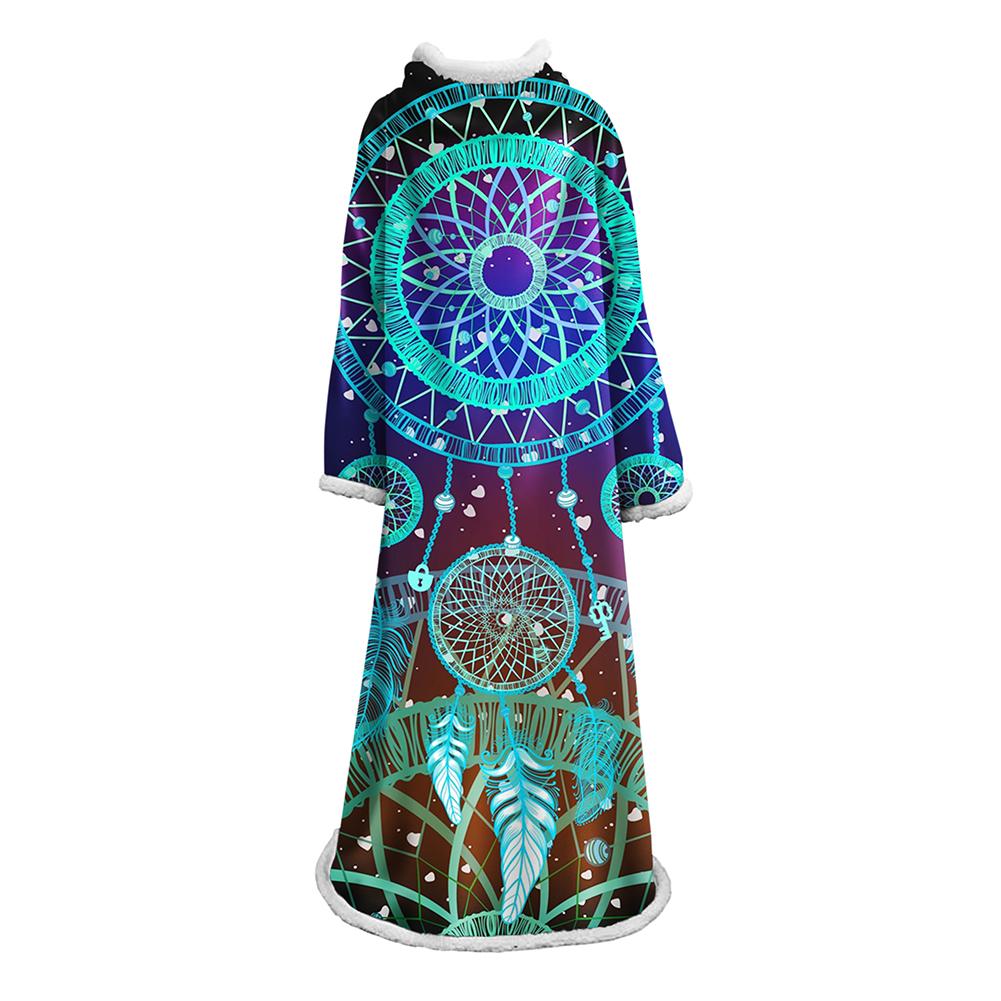 Digital Printed Blanket Dream Catcher - Blanket Robe With Sleeves - Image 24