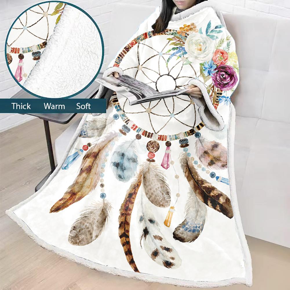 Digital Printed Blanket Dream Catcher - Blanket Robe With Sleeves - Image 25