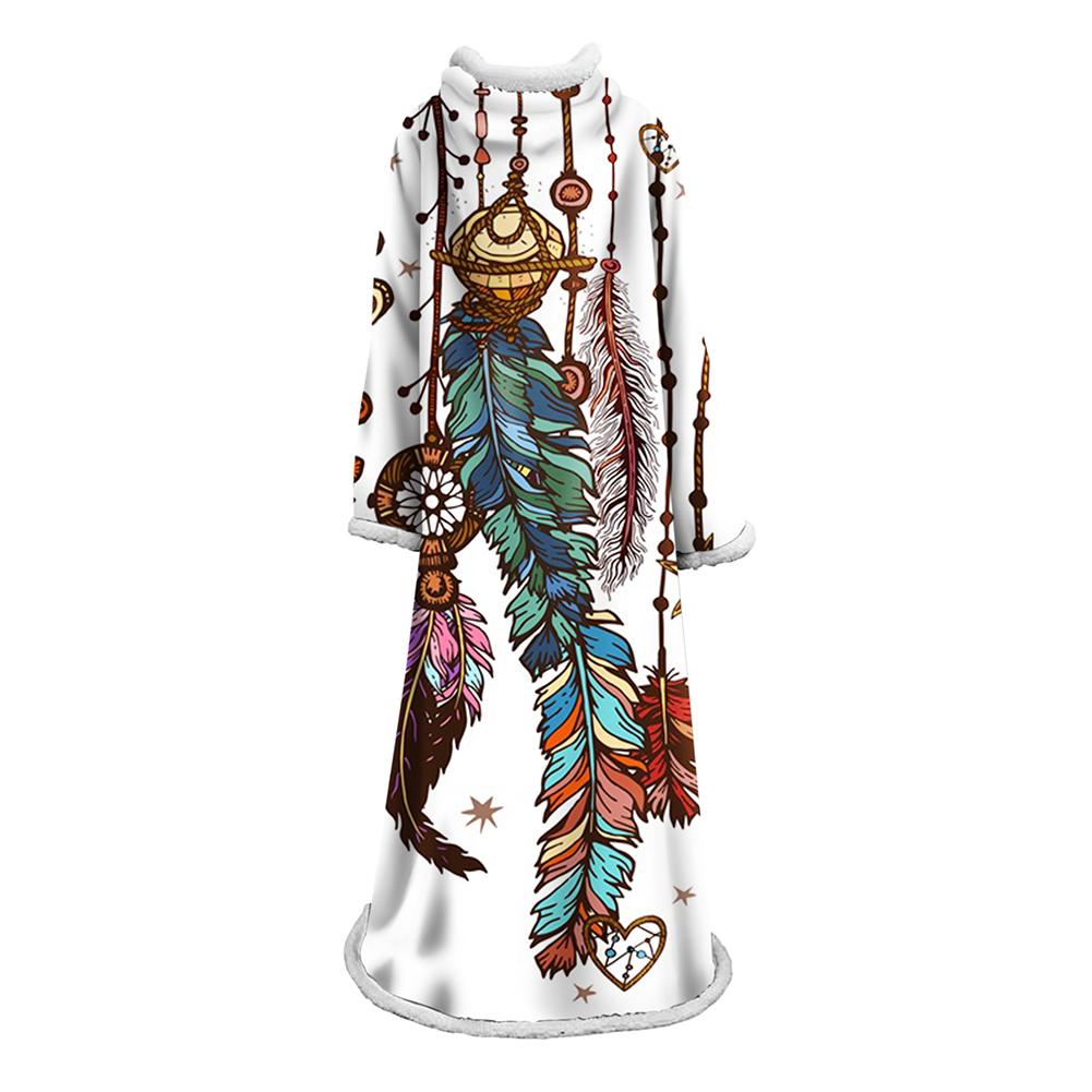 Digital Printed Blanket Dream Catcher - Blanket Robe With Sleeves - Image 38