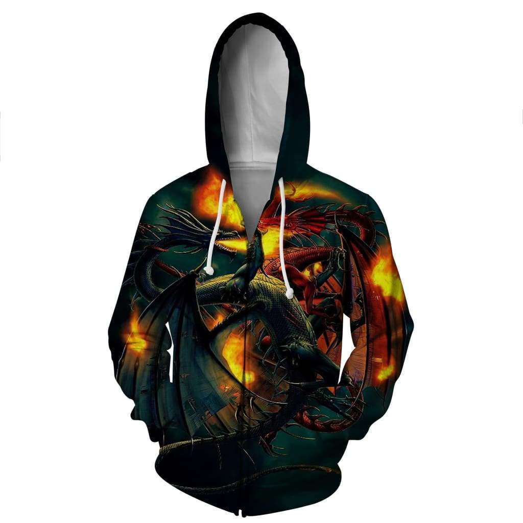 Dragon Hoodies - Pullover Black Hoodie - Image 2