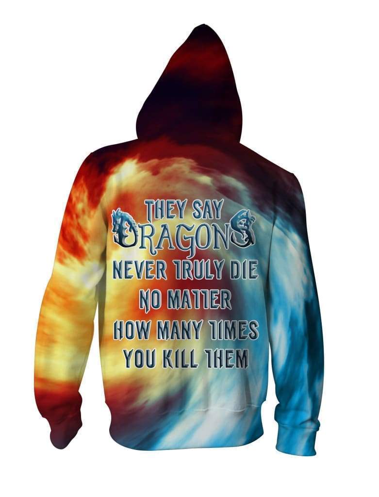 Dragon Hoodies - Pullover Blue Hoodie - Image 4