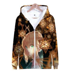 Fate Stay Night 3D Printed Zipper Hoodies - Fashion Hooded Sweatshirt Pullover