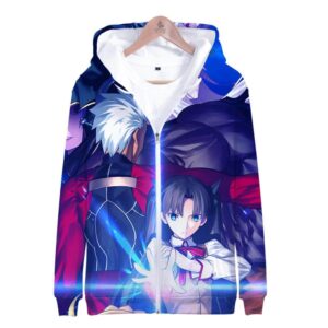 Fate Stay Night 3D Printed Zipper Hoodies - Fashion Hooded Sweatshirt Pullover