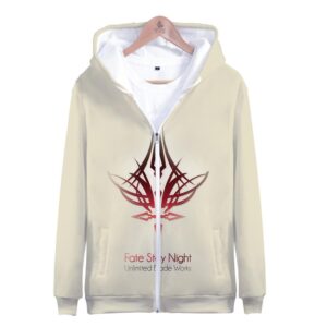 Fate Stay Night 3D Printed Zipper Hoodies - Fashion Hooded Sweatshirt Pullover